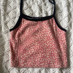RARE! Belle Pink Cheetah Print Brandy Melville Crop Top